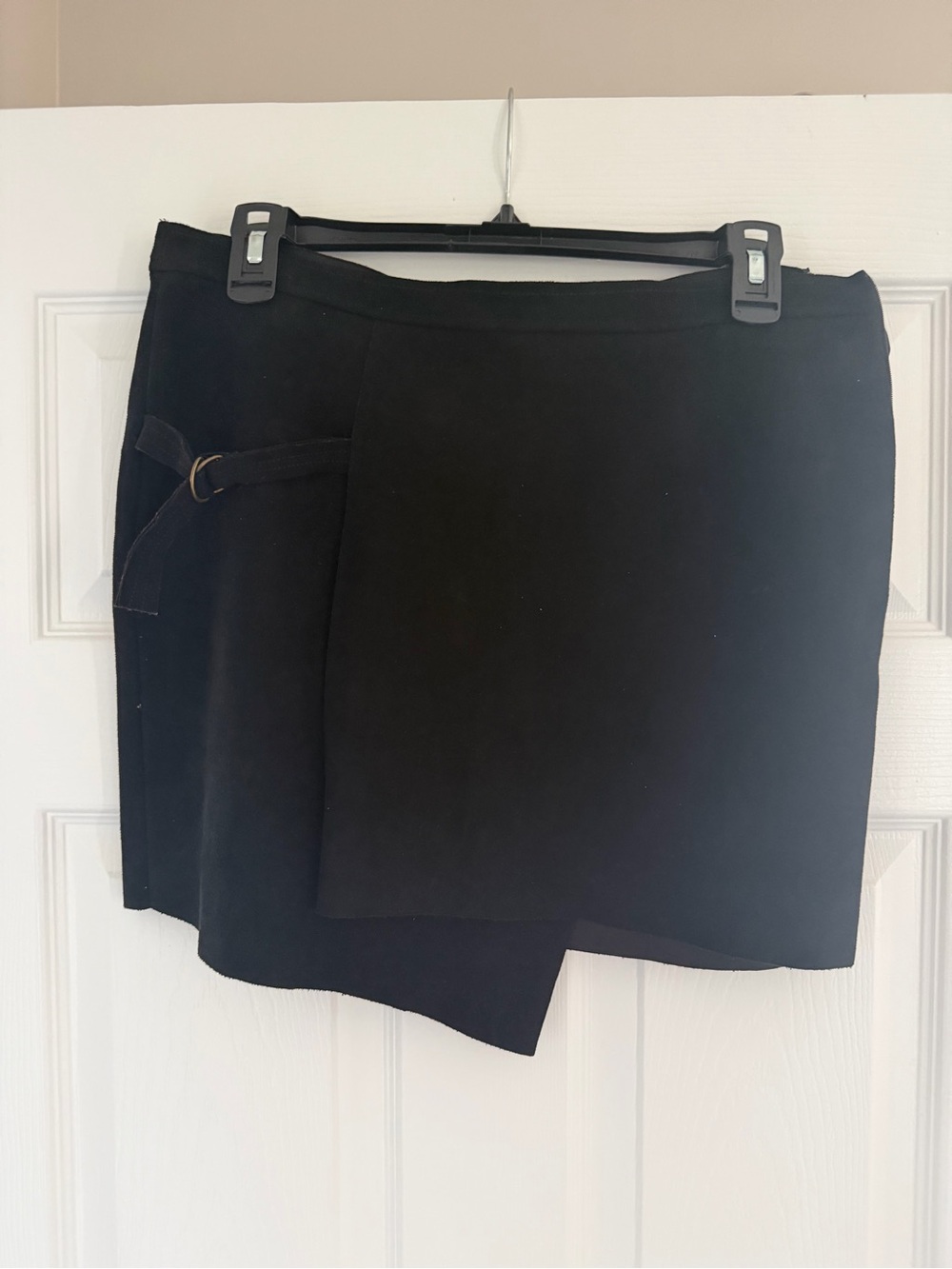 J.O.A. Black Asymmetrical Mini Skirt